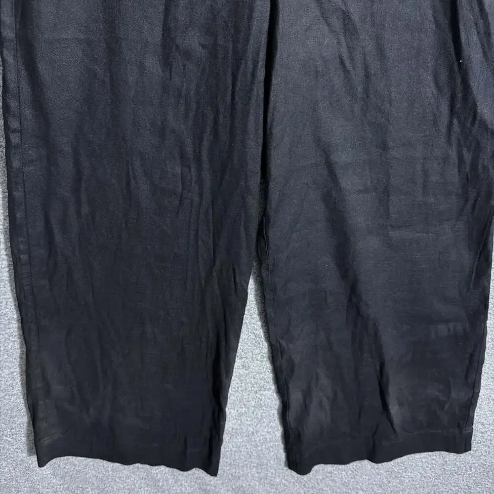 NWT Everlane Women's Size 6 Black Stretch Flax Linen Wide Leg High Rise Trouser
